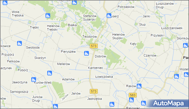 mapa Dobrów gmina Szczawin Kościelny, Dobrów gmina Szczawin Kościelny na mapie Targeo