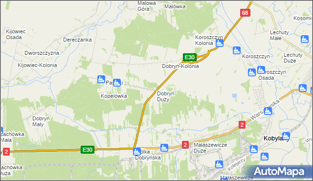 mapa Dobryń Duży, Dobryń Duży na mapie Targeo