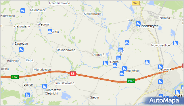 mapa Dobrzeń, Dobrzeń na mapie Targeo
