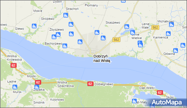 mapa Dobrzyń nad Wisłą, Dobrzyń nad Wisłą na mapie Targeo