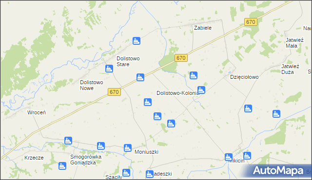 mapa Dolistowo-Kolonia, Dolistowo-Kolonia na mapie Targeo