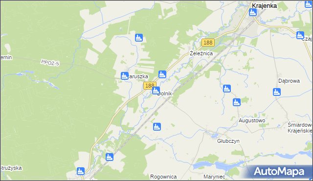 mapa Dolnik gmina Krajenka, Dolnik gmina Krajenka na mapie Targeo