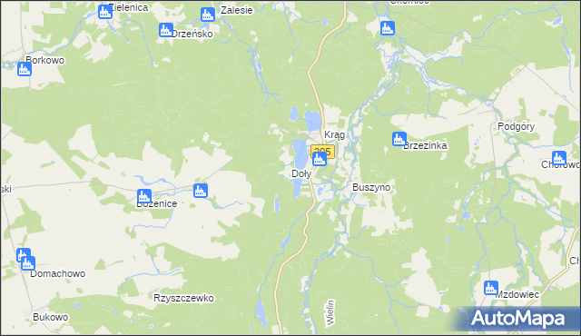 mapa Doły gmina Polanów, Doły gmina Polanów na mapie Targeo