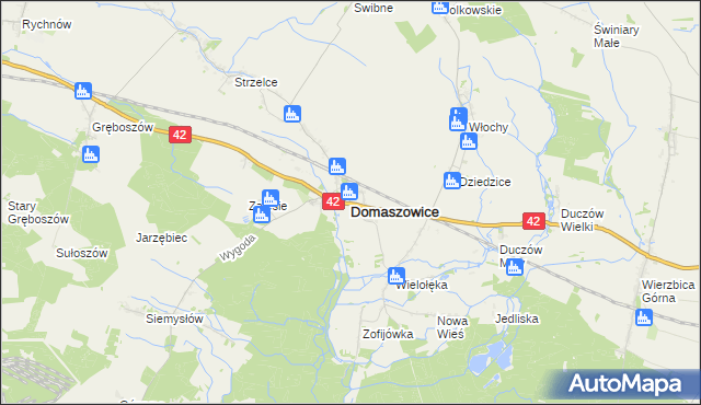 mapa Domaszowice powiat namysłowski, Domaszowice powiat namysłowski na mapie Targeo