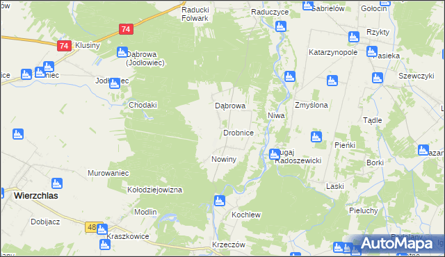 mapa Drobnice, Drobnice na mapie Targeo