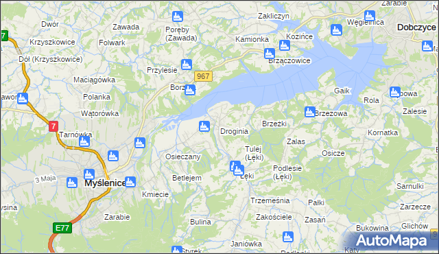 mapa Droginia, Droginia na mapie Targeo