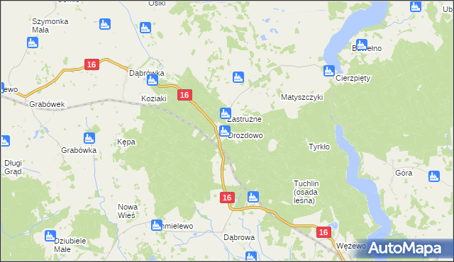 mapa Drozdowo gmina Orzysz, Drozdowo gmina Orzysz na mapie Targeo