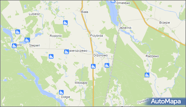mapa Drzonowo gmina Biały Bór, Drzonowo gmina Biały Bór na mapie Targeo