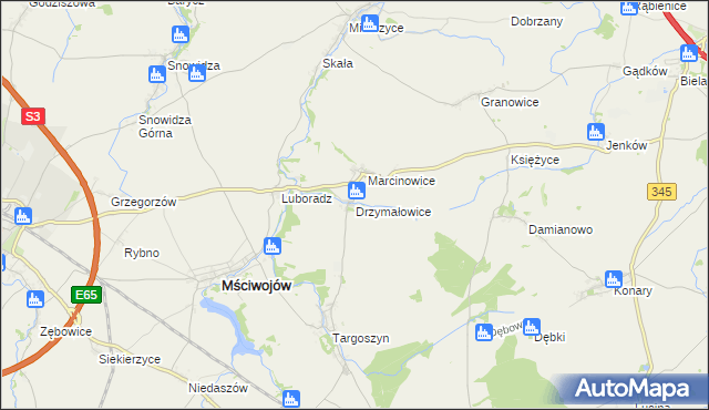 mapa Drzymałowice, Drzymałowice na mapie Targeo