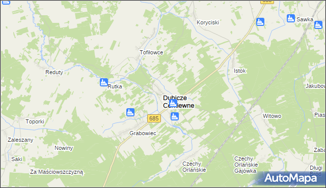 mapa Dubicze Cerkiewne, Dubicze Cerkiewne na mapie Targeo