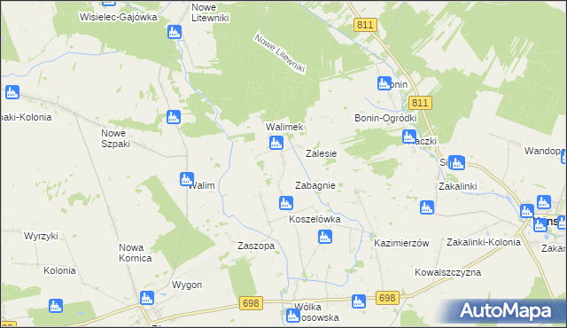 mapa Dubicze gmina Stara Kornica, Dubicze gmina Stara Kornica na mapie Targeo