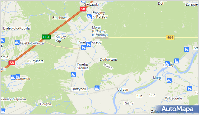 mapa Dudowizna, Dudowizna na mapie Targeo