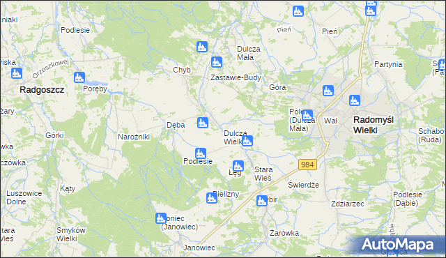 mapa Dulcza Wielka, Dulcza Wielka na mapie Targeo