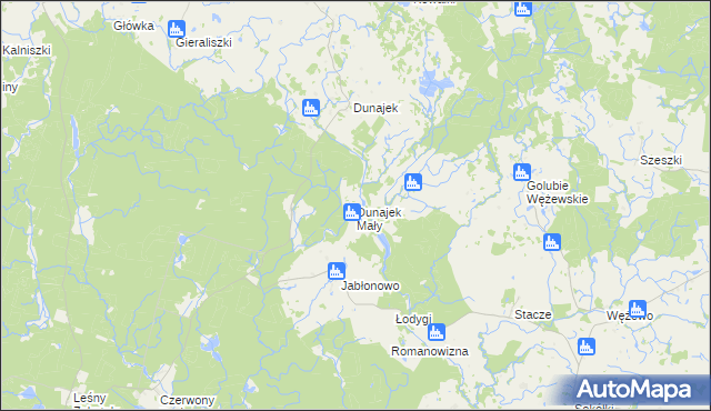 mapa Dunajek Mały, Dunajek Mały na mapie Targeo