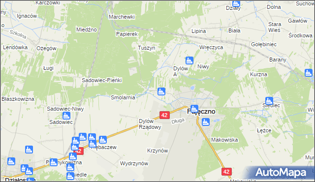 mapa Dylów Szlachecki, Dylów Szlachecki na mapie Targeo