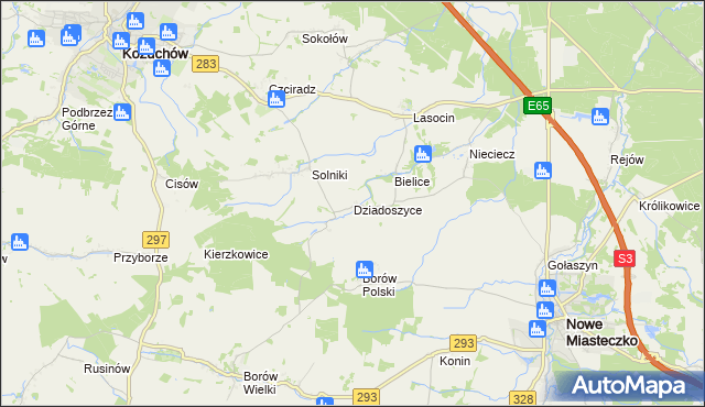 mapa Dziadoszyce, Dziadoszyce na mapie Targeo