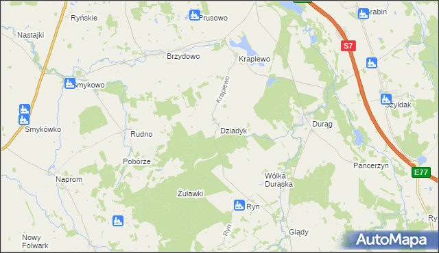 mapa Dziadyk, Dziadyk na mapie Targeo