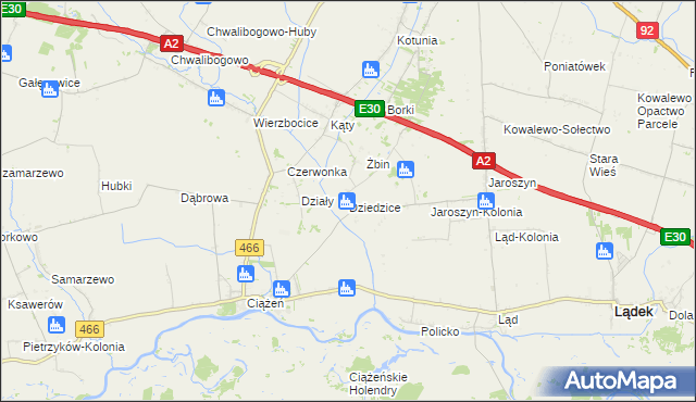 mapa Dziedzice gmina Lądek, Dziedzice gmina Lądek na mapie Targeo