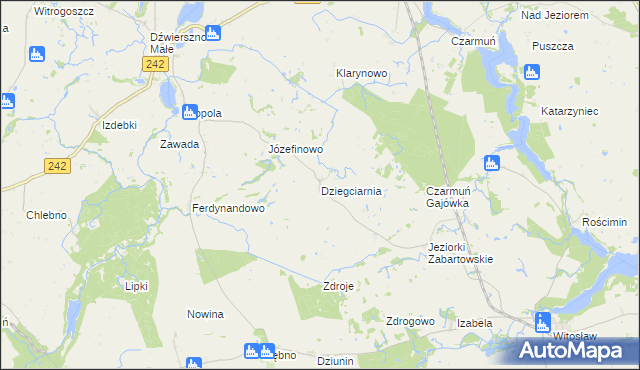 mapa Dziegciarnia, Dziegciarnia na mapie Targeo
