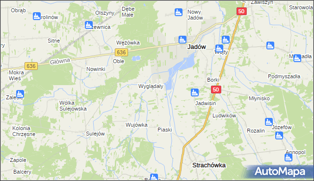 mapa Dzierżanów gmina Jadów, Dzierżanów gmina Jadów na mapie Targeo