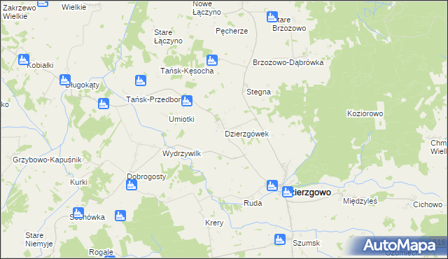 mapa Dzierzgówek gmina Dzierzgowo, Dzierzgówek gmina Dzierzgowo na mapie Targeo