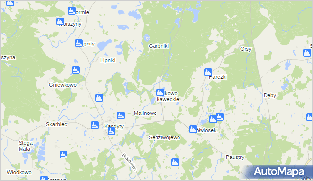 mapa Dzikowo Iławeckie, Dzikowo Iławeckie na mapie Targeo