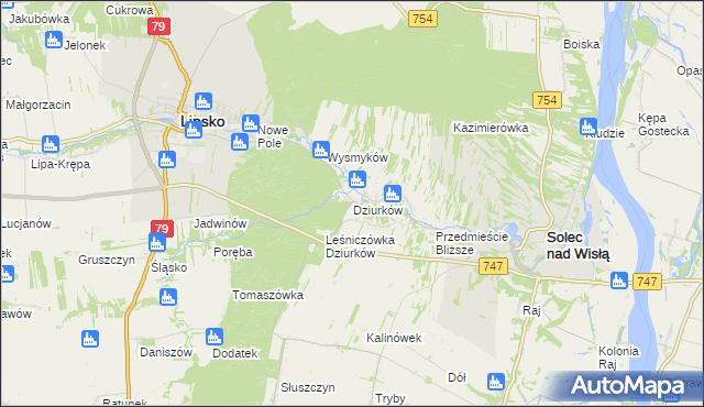 mapa Dziurków, Dziurków na mapie Targeo