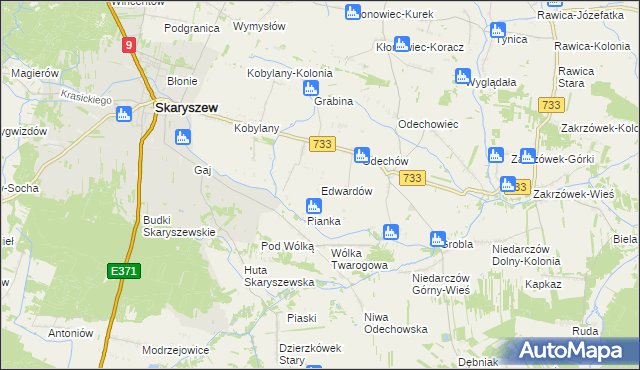 mapa Edwardów gmina Skaryszew, Edwardów gmina Skaryszew na mapie Targeo