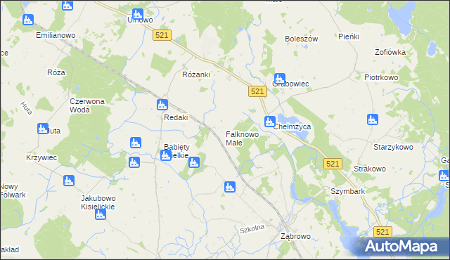 mapa Falknowo Małe, Falknowo Małe na mapie Targeo