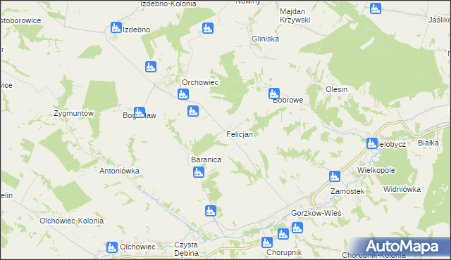 mapa Felicjan, Felicjan na mapie Targeo