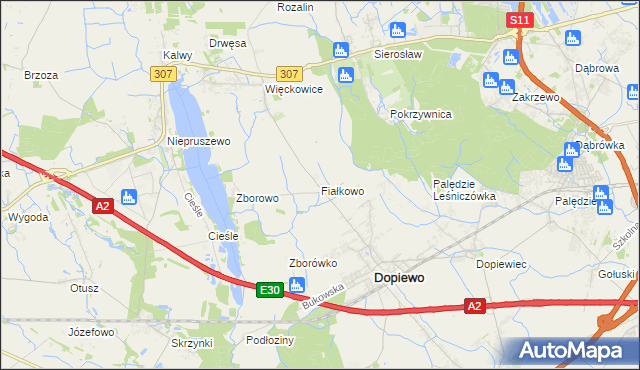 mapa Fiałkowo, Fiałkowo na mapie Targeo