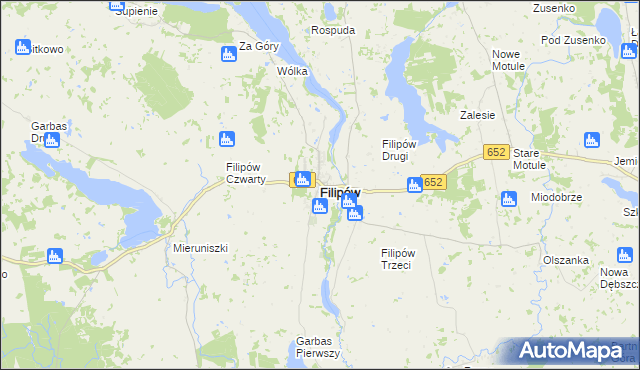 mapa Filipów powiat suwalski, Filipów powiat suwalski na mapie Targeo