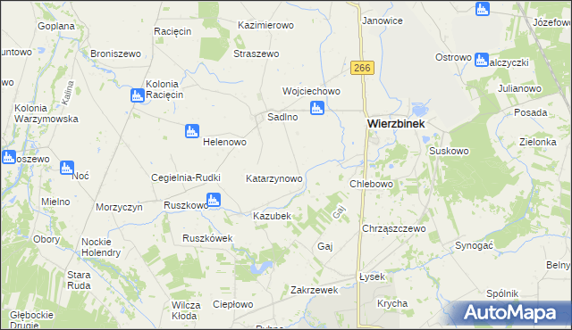 mapa Florianowo gmina Wierzbinek, Florianowo gmina Wierzbinek na mapie Targeo