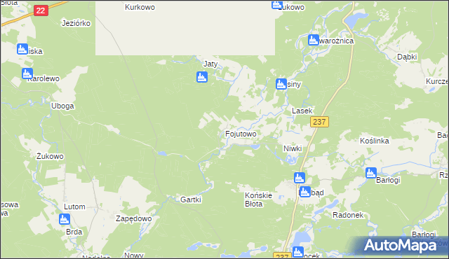 mapa Fojutowo, Fojutowo na mapie Targeo