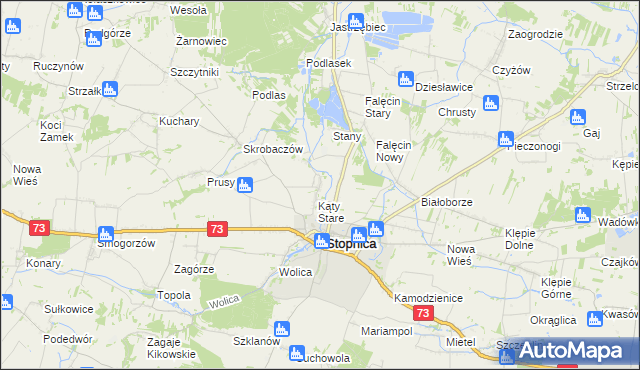 mapa Folwarki gmina Stopnica, Folwarki gmina Stopnica na mapie Targeo