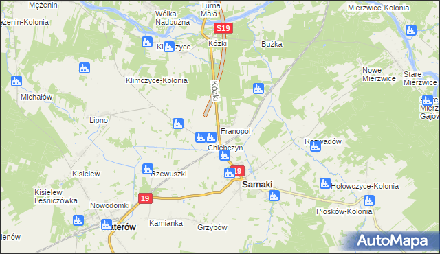 mapa Franopol gmina Sarnaki, Franopol gmina Sarnaki na mapie Targeo