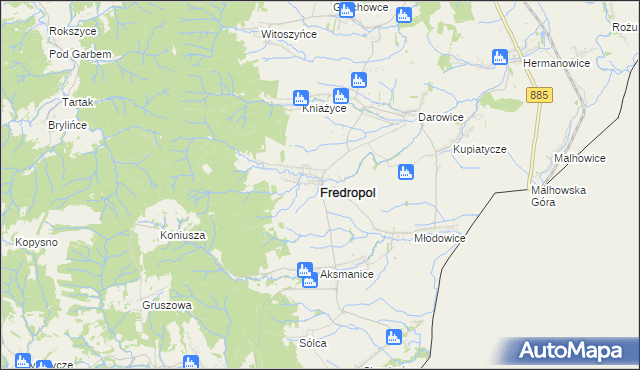 mapa Fredropol, Fredropol na mapie Targeo