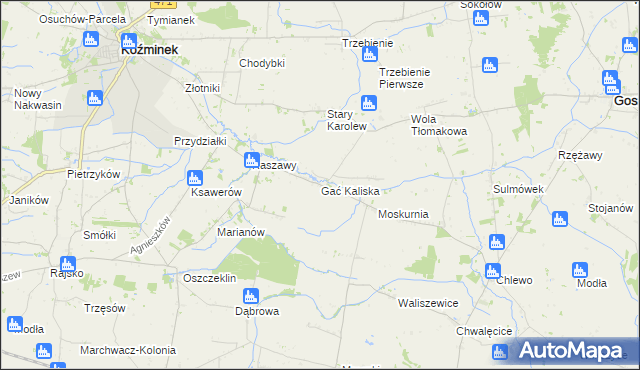 mapa Gać Kaliska, Gać Kaliska na mapie Targeo