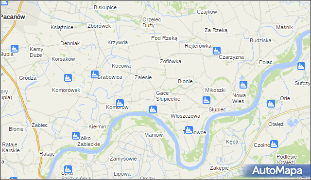 mapa Gace Słupieckie, Gace Słupieckie na mapie Targeo
