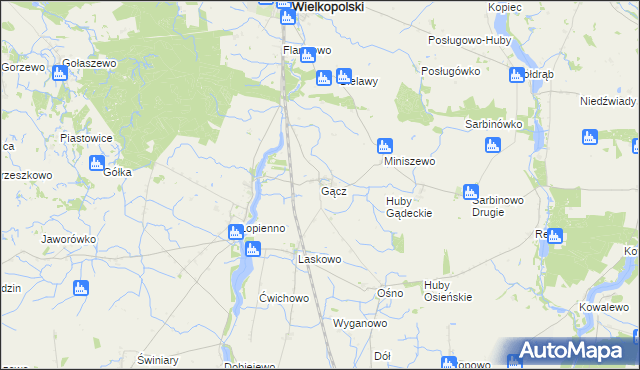 mapa Gącz, Gącz na mapie Targeo