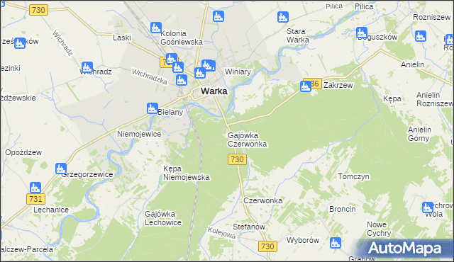 mapa Gajówka Czerwonka, Gajówka Czerwonka na mapie Targeo