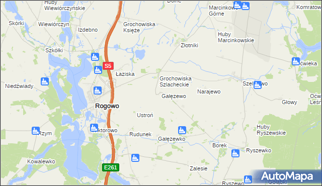mapa Gałęzewo, Gałęzewo na mapie Targeo