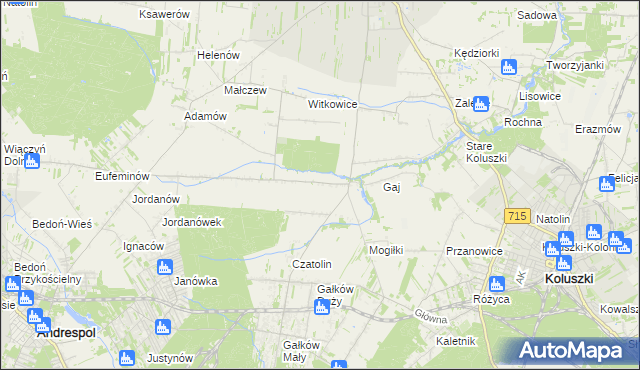 mapa Gałkówek-Parcela, Gałkówek-Parcela na mapie Targeo