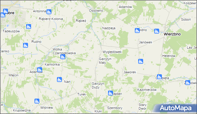 mapa Garczyn Mały, Garczyn Mały na mapie Targeo