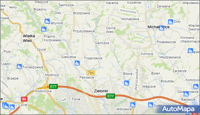 mapa Garlica Murowana, Garlica Murowana na mapie Targeo