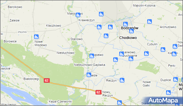 mapa Gąsewo gmina Bodzanów, Gąsewo gmina Bodzanów na mapie Targeo