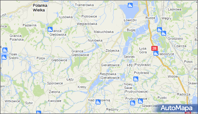 mapa Gierałtowiczki, Gierałtowiczki na mapie Targeo