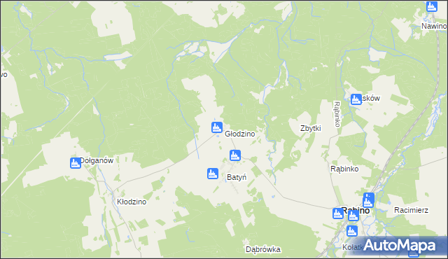 mapa Głodzino, Głodzino na mapie Targeo