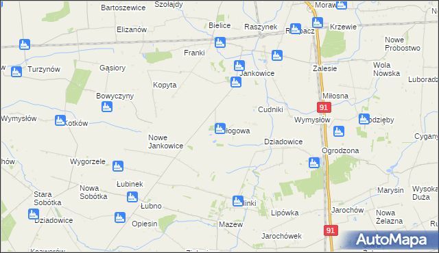 mapa Głogowa gmina Krośniewice, Głogowa gmina Krośniewice na mapie Targeo