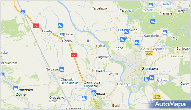 mapa Głogowiec gmina Tryńcza, Głogowiec gmina Tryńcza na mapie Targeo